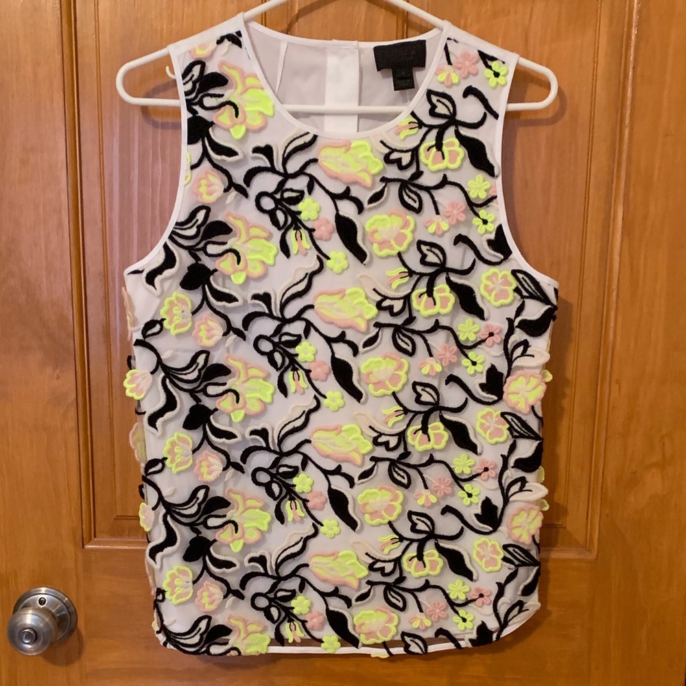 J.Crew Collection Floral Appliqué Blouse NWOT